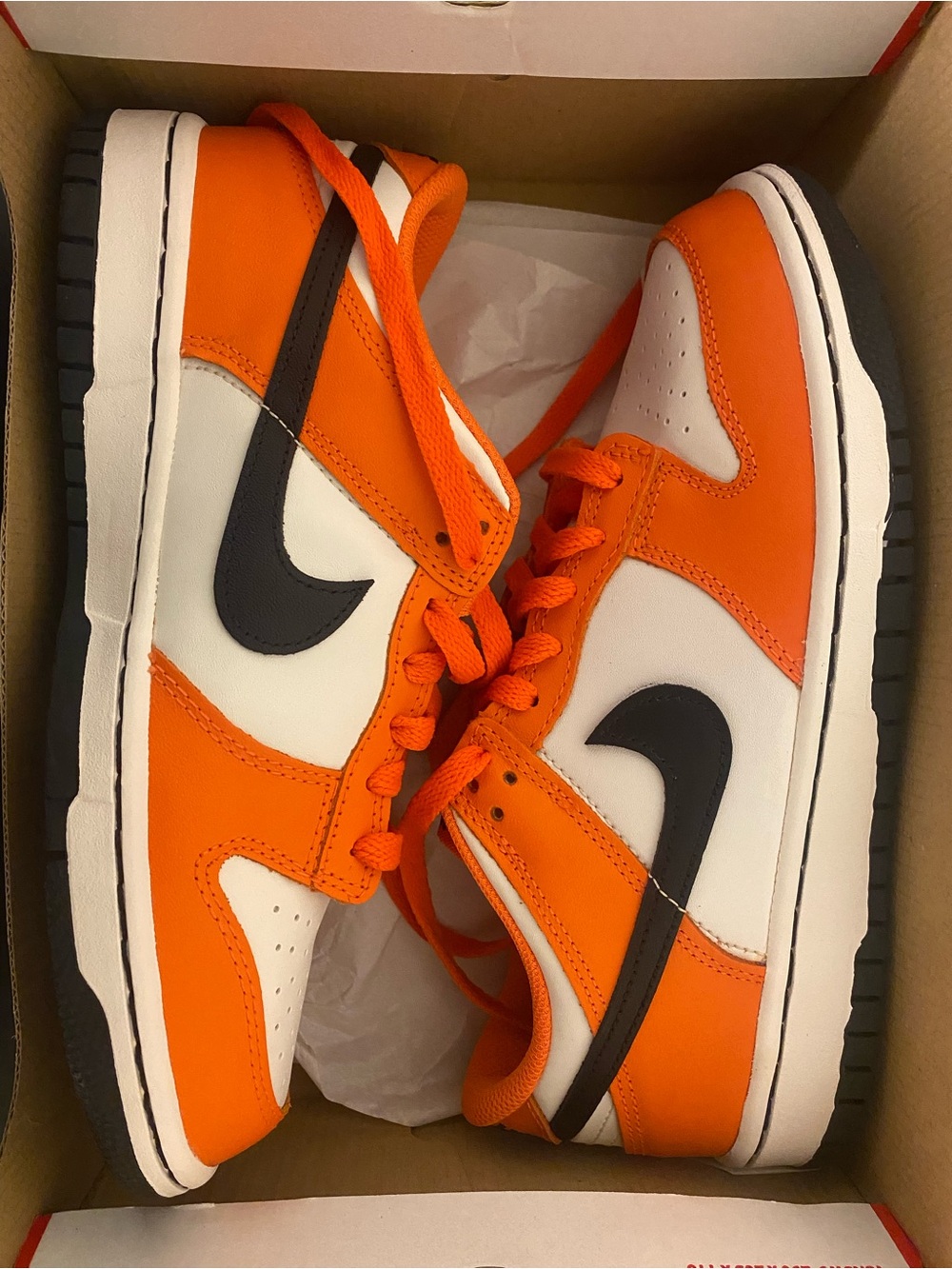Nike Dunk Low Halloween Orange Black Sneakers Size 7Y New With Box